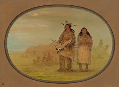 Riccarree Şefi ve Karısı, 18611869. by George Catlin