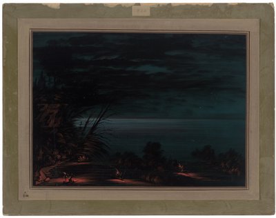 Somon Spearing - Ottowas by George Catlin