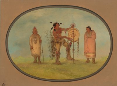 Saukie Savaşçısı, Karısı ve Bir Çocuk, 18611869. by George Catlin