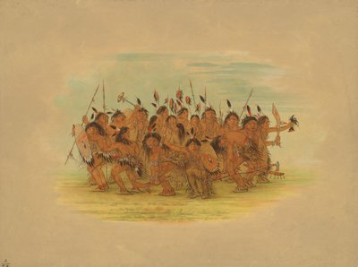 Saç Derisi Dansı - Sioux, 1861. by George Catlin