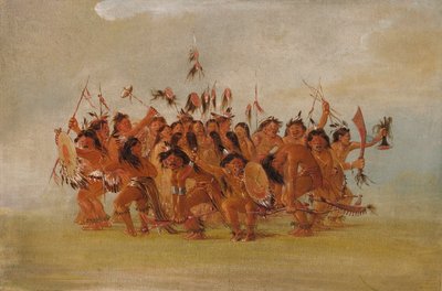 Saç Derisi Dansı, Teton Nehrinin Ağzı, 1835-1837. by George Catlin