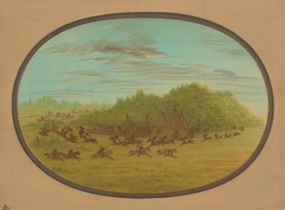 Camanchees Sham Fight, 18611869. by George Catlin