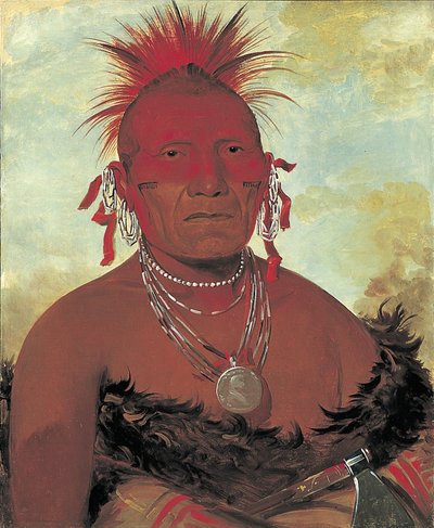 Shón-ka-ki-he-ga, At Şefi, Büyük Pawnee Baş Şefi, 1832. by George Catlin