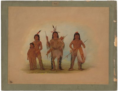 Spokane Chief, İki Savaşçı ve Bir Çocuk by George Catlin