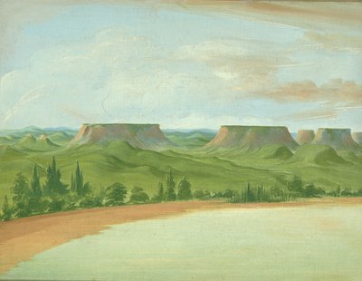 Square Hills, St. Louis'in 1200 Mil yukarısında, 1832. by George Catlin