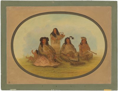 Birkaç Kızılderili ile Sioux Şefi by George Catlin