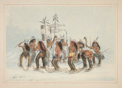 Kar Ayakkabısı Dansı, pl. Kuzey Amerika Kızılderili Portföyünden 14 by George Catlin