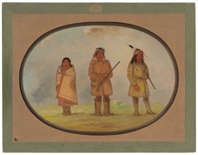 Üç Delaware Kızılderilileri by George Catlin