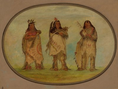 Sioux Kabilesinin Üç Seçkin Savaşçısı, 1861. by George Catlin