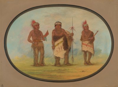 Üç Iowa Kızılderilisi, 18611869. by George Catlin