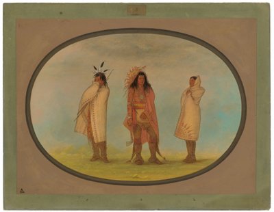Üç Iroquois Kızılderili by George Catlin