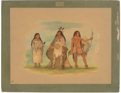 Üç Minatarree Kızılderilileri by George Catlin