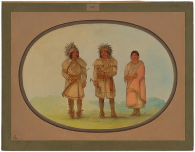 Üç Peoria Kızılderilileri by George Catlin