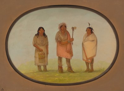 Üç Piankeshaw Kızılderili, 18611869. by George Catlin