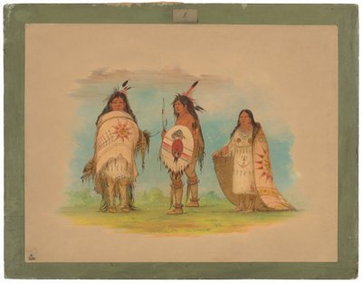 Üç Riccarree Kızılderilileri by George Catlin