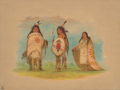 Üç Riccarree Kızılderilisi, 1861. by George Catlin