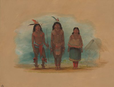 Üç Taruma Kızılderilisi, 18541869. by George Catlin