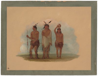 Üç Walla Walla Kızılderili by George Catlin