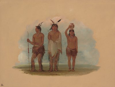 Üç Walla Walla Kızılderili, 18551869. by George Catlin
