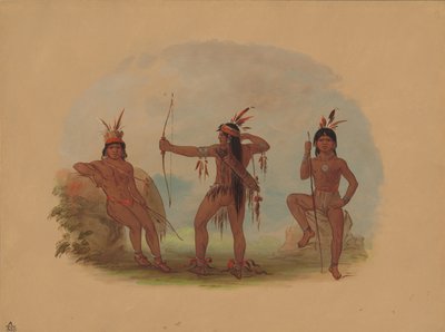 Üç Woyaway Kızılderilisi, 18541869. by George Catlin
