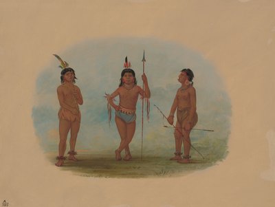 Üç Genç Tobos Adam, 18541869. by George Catlin