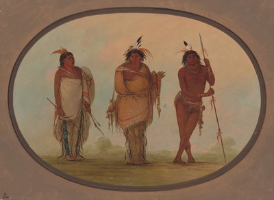Üç Yumaya Kızılderilisi, 18551869. by George Catlin
