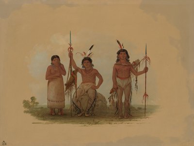 İki Arapaho Savaşçısı ve Bir Kadın, 18611869. by George Catlin