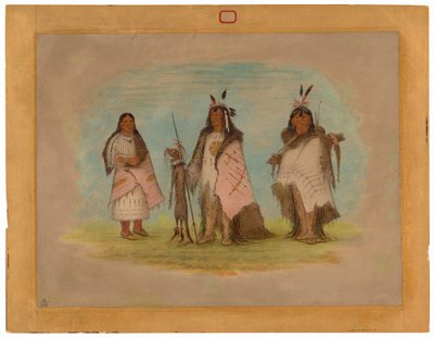 İki Blackfoot Savaşçısı ve Bir Kadın by George Catlin