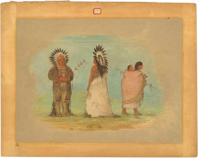 İki Ottoe Chiefs ve Bir Kadın by George Catlin