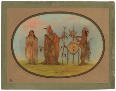 İki Saukie Chiefs ve Bir Kadın by George Catlin