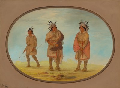 İki Weeah Savaşçısı ve Bir Kadın, 18611869. by George Catlin