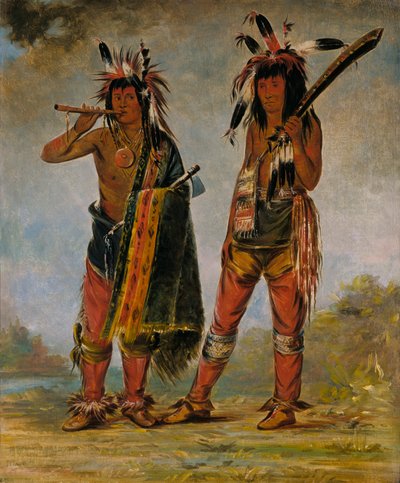İki Genç Adam, 1835 veya 1836. by George Catlin