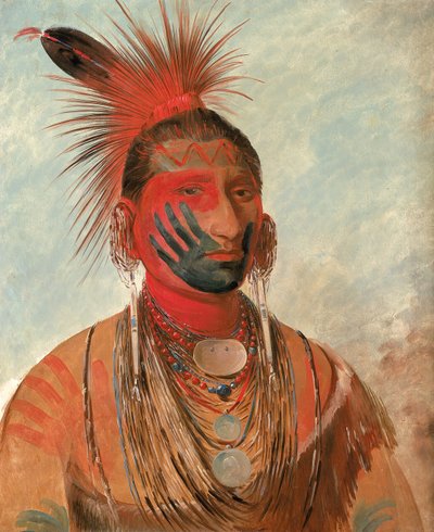 Wash-ka-mon-ya, Hızlı Dansçı, Bir Savaşçı, 1844-1845. by George Catlin