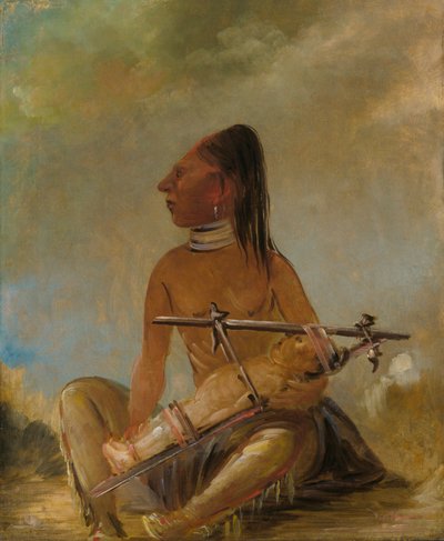 Kadın ve Çocuk, Çocukların Başlarının Nasıl Düzleştiğini Gösterme, 1837-1839 by George Catlin