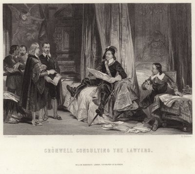 Cromwell avukatlara danışıyor by George Cattermole