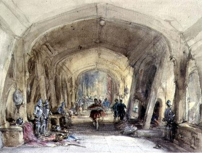 Bir Baronial Salonunun İçi (kağıt üzerinde wc) by George Cattermole