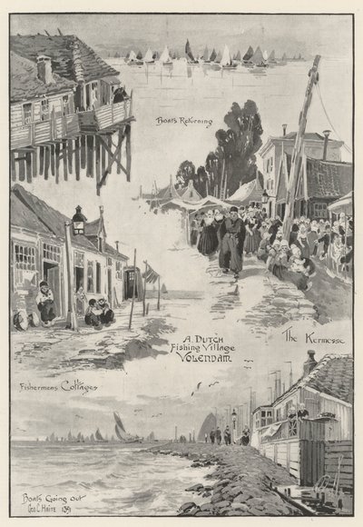 Hollandalı Bir Balıkçı Köyü Volendam by George Charles Haite