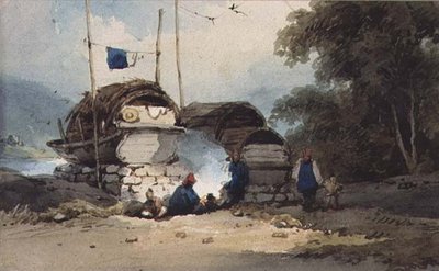 Nehir Kenarı Kampı, Çin by George Chinnery