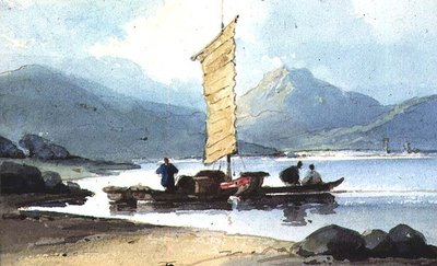 Sarı Yelkenli Tekne, Çin by George Chinnery