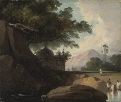 Tapınak ile Hint Manzarası by George Chinnery