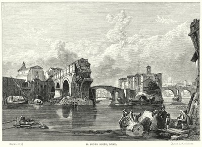 Il Ponto Rotto, Roma by George Clarkson after Stanfield