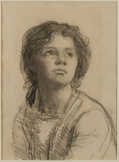 Genç Bir Kadının Başı ve Omuzları by George Clausen