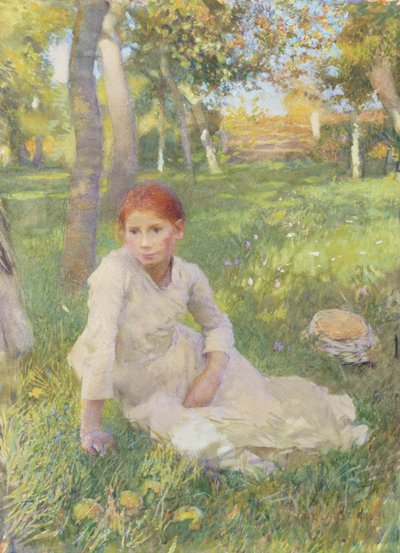 Boşluk, 1891 (gemiye monte edilmiş kağıt üzerinde wc) by George Clausen