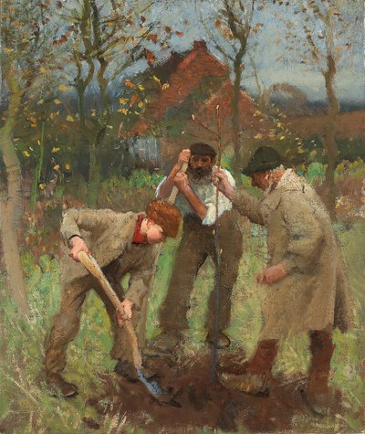 Ağaç Dikmek (tuval üzerine yağlı boya) by George Clausen