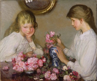 Pozie Düzenleyen İki Kız by George Clausen