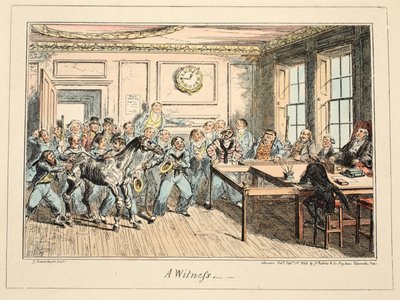 Greenwich Hastanesinden Bir Tanık, Deniz Kuvvetleri Eskizleri Dizisi, Bir Savaş Adamının Yaşamını Tanımlayan, pub. 1825 (el renkli gravür) by George Cruikshank