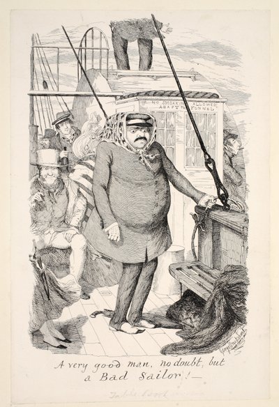 Şüphesiz çok iyi bir adam, ama Kötü Denizci!, pub. 1845 by George Cruikshank