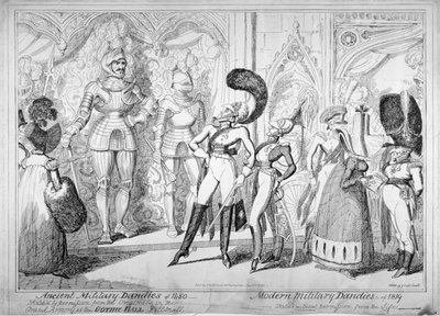 Eski ve modern askeri züppeler, 1835. by George Cruikshank