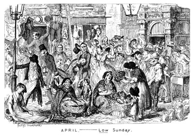 Nisan - Düşük Pazar, 19. yüzyıl. by George Cruikshank