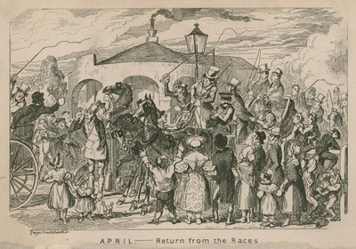 Nisan - Yarışlardan dönüş by George Cruikshank